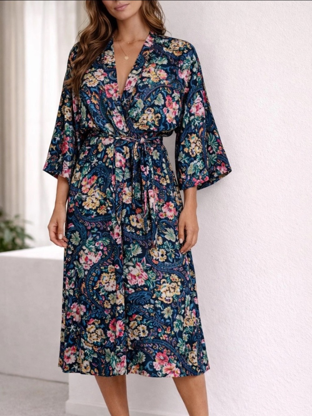 Victoria’s Secret Gold Label Floral Kimono Robe One Size
